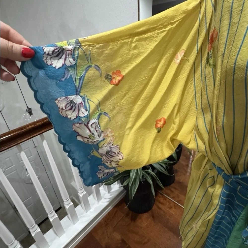 Johnny Was Multicolor Floral Kimono Size L - Picture 4 of 10